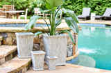 Pots near pool