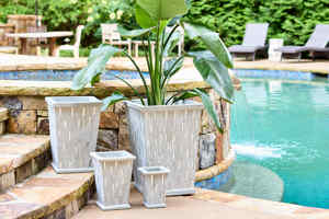 Pots near pool